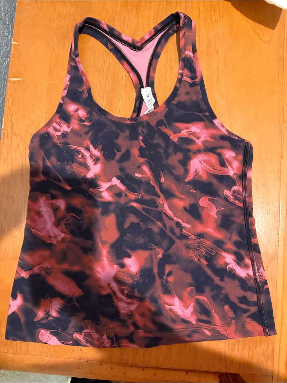 lululemon athletica Tie-Dye Racerback Tank — Black & Pink